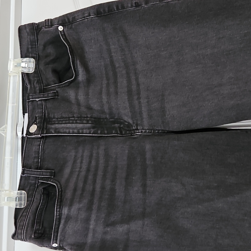 FRAME Le Jane Crop Denim Jeans Obsidian Black Gray Size 31 - Picture 11 of 17